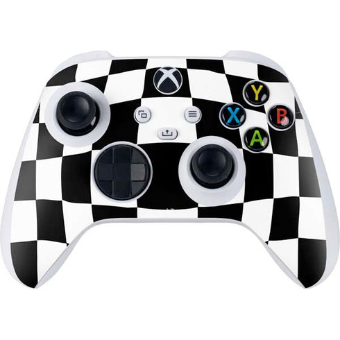 Black and White Zoomed Checkerboard Xbox Series S Controller Skin