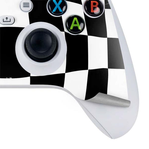 Black and White Zoomed Checkerboard Xbox Series S Controller Skin