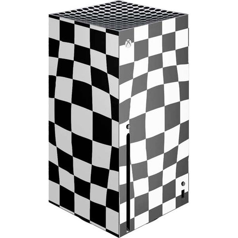 Black and White Zoomed Checkerboard Xbox Series X Console Skin
