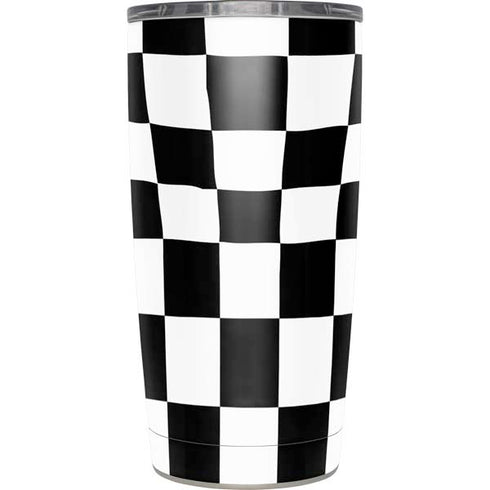Black and White Zoomed Checkerboard Yeti 20oz Tumbler Skin