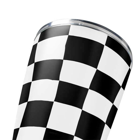 Black and White Zoomed Checkerboard Yeti 20oz Tumbler Skin