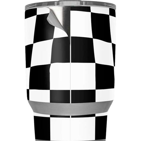 Black and White Zoomed Checkerboard Yeti 20oz Tumbler Skin