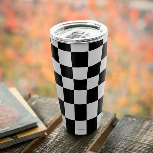 Black and White Zoomed Checkerboard Yeti 20oz Tumbler Skin