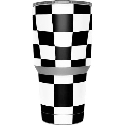 Black and White Zoomed Checkerboard Yeti 30oz Rambler Tumbler Skin
