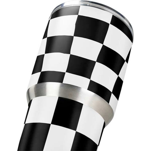 Black and White Zoomed Checkerboard Yeti 30oz Rambler Tumbler Skin