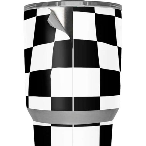 Black and White Zoomed Checkerboard Yeti 30oz Rambler Tumbler Skin
