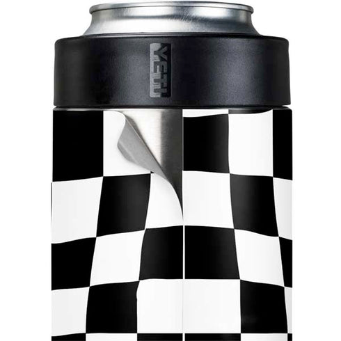 Black and White Zoomed Checkerboard Yeti Colster Can Insulator Skin