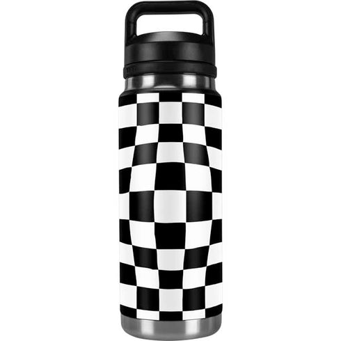 Black and White Zoomed Checkerboard YETI Rambler 26oz Bottle Skin