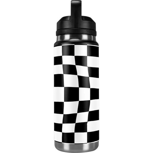 Black and White Zoomed Checkerboard YETI Rambler 26oz Bottle Skin