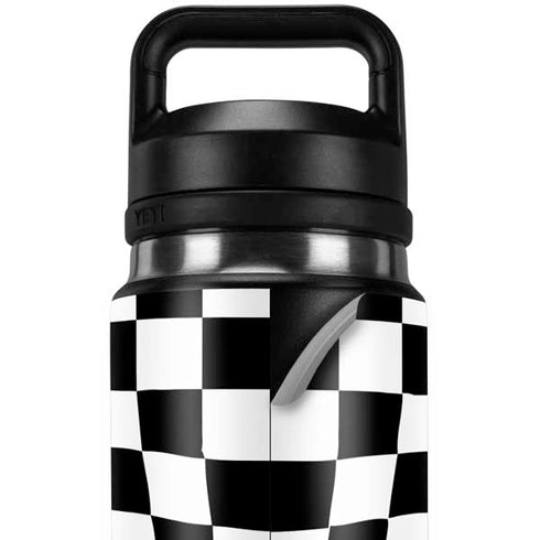 Black and White Zoomed Checkerboard YETI Rambler 26oz Bottle Skin