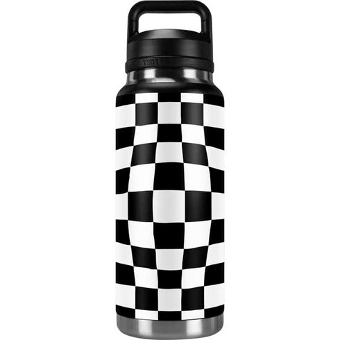 Black and White Zoomed Checkerboard YETI Rambler 36oz Bottle Skin