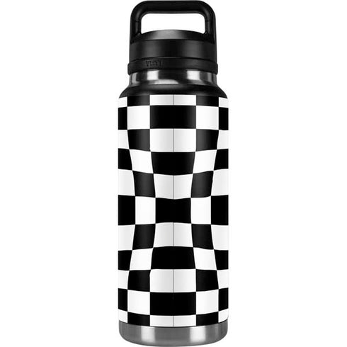 Black and White Zoomed Checkerboard YETI Rambler 36oz Bottle Skin
