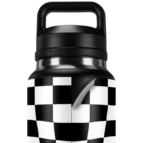 Black and White Zoomed Checkerboard YETI Rambler 36oz Bottle Skin