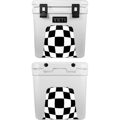 Black and White Zoomed Checkerboard YETI Roadie 24 Hard Cooler Skin