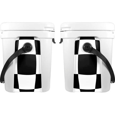 Black and White Zoomed Checkerboard YETI Roadie 24 Hard Cooler Skin