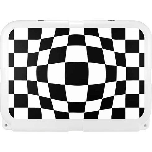 Black and White Zoomed Checkerboard YETI Tundra 35 Hard Cooler Skin