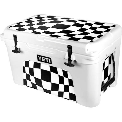 Black and White Zoomed Checkerboard YETI Tundra 45 Hard Cooler Skin