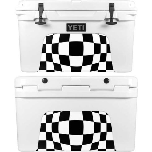 Black and White Zoomed Checkerboard YETI Tundra 45 Hard Cooler Skin