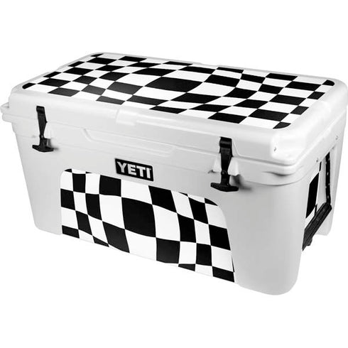 Black and White Zoomed Checkerboard YETI Tundra 65 Hard Cooler Skin