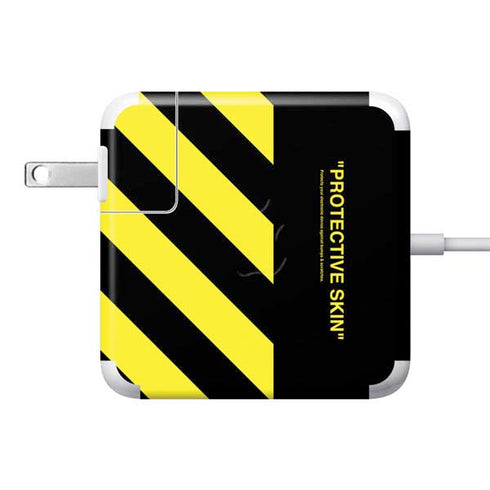 Black and Yellow Stripes 85W Power Adapter (15 and 17 inch MacBook Pro Charger) Skin