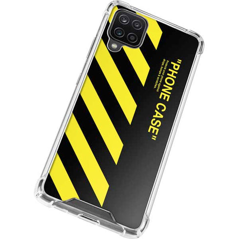 Black and Yellow Stripes Galaxy A12 Clear Case