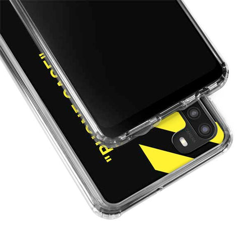 Black and Yellow Stripes Galaxy A21 Clear Case
