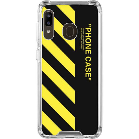 Black and Yellow Stripes Galaxy A30 Clear Case
