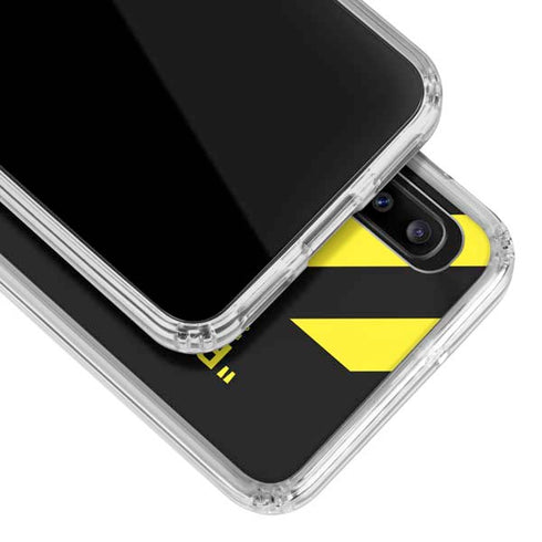 Black and Yellow Stripes Galaxy A30 Clear Case