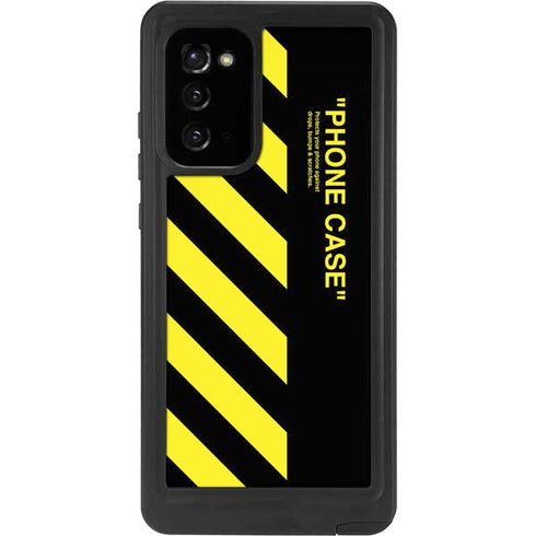 Black and Yellow Stripes Galaxy Note20 5G Waterproof Case