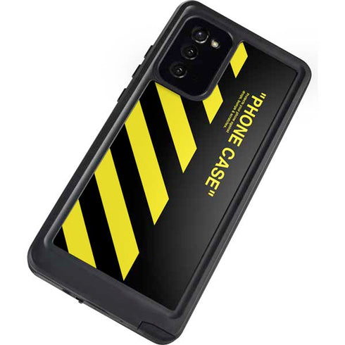 Black and Yellow Stripes Galaxy Note20 5G Waterproof Case