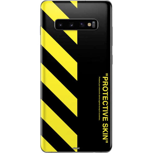 Black and Yellow Stripes Galaxy S10 Plus Skin