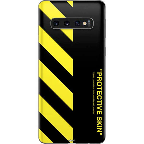 Black and Yellow Stripes Galaxy S10 Skin