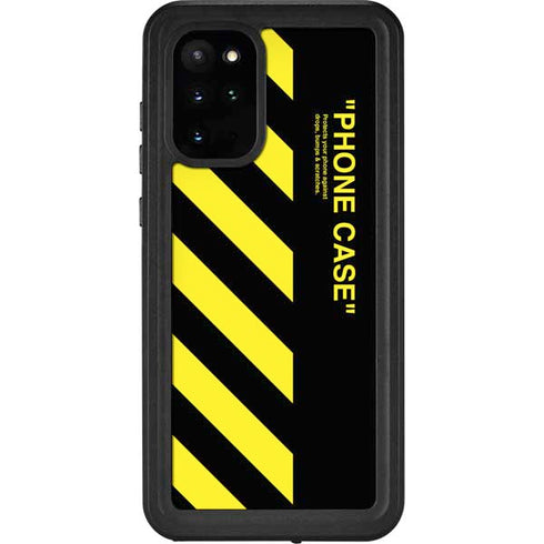 Black and Yellow Stripes Galaxy S20 Plus Waterproof Case
