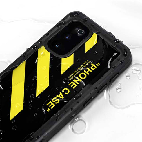 Black and Yellow Stripes Galaxy S20 Waterproof Case