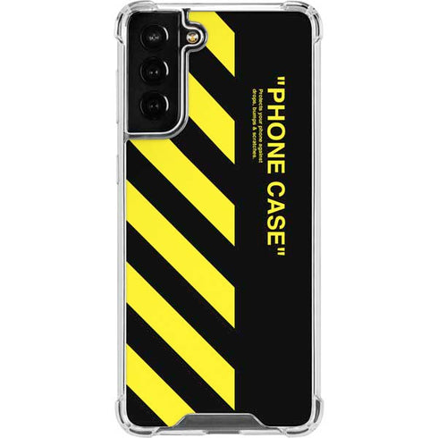 Black and Yellow Stripes Galaxy S21 FE Clear Case