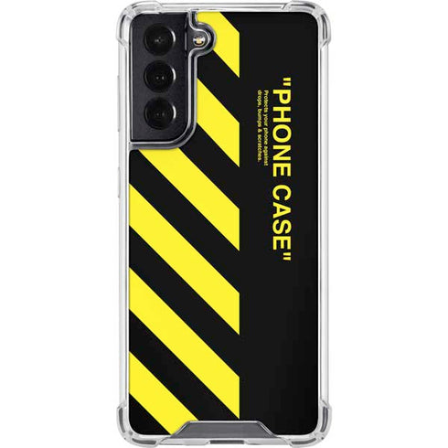 Black and Yellow Stripes Galaxy S22 Clear Case