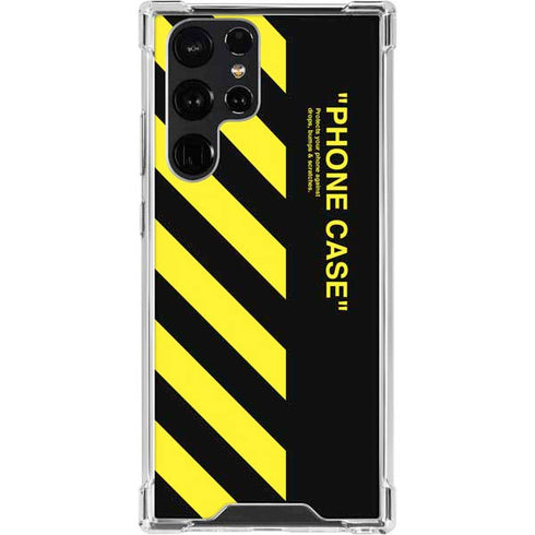 Black and Yellow Stripes Galaxy S22 Ultra Clear Case