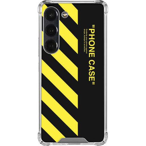 Black and Yellow Stripes Galaxy S23 Clear Case