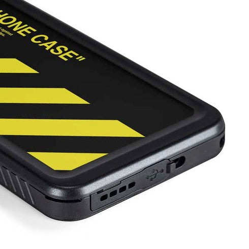 Black and Yellow Stripes Galaxy S23 Plus Waterproof Case
