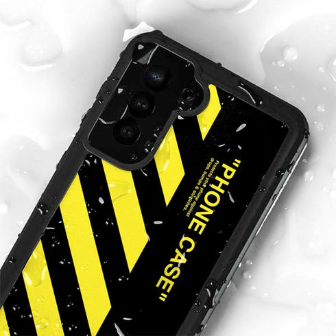 Black and Yellow Stripes Galaxy S23 Plus Waterproof Case