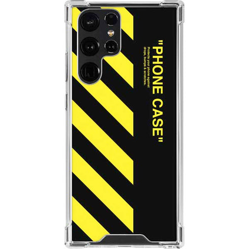 Black and Yellow Stripes Galaxy S24 Ultra Clear Case
