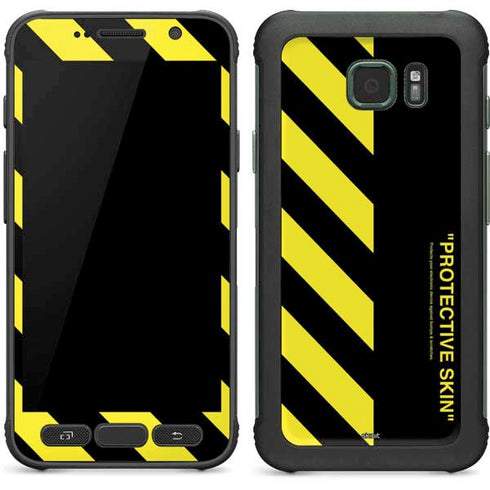 Black and Yellow Stripes Galaxy S7 Active Skin