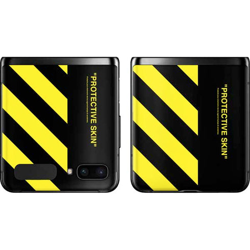 Black and Yellow Stripes Galaxy Z Flip Skin