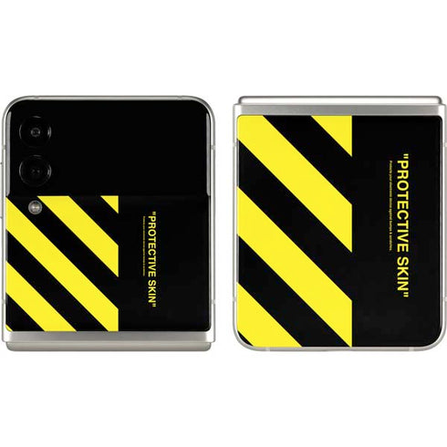 Black and Yellow Stripes Galaxy Z Flip3 5G Skin