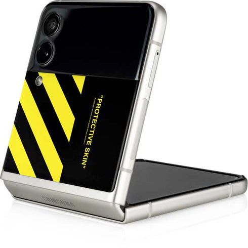 Black and Yellow Stripes Galaxy Z Flip4 5G Skin