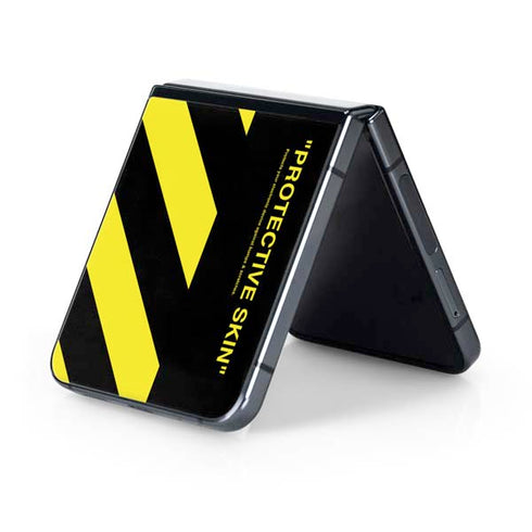 Black and Yellow Stripes Galaxy Z Flip5 5G Skin