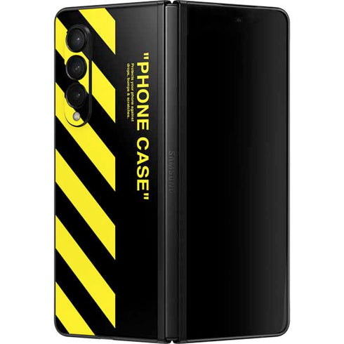 Black and Yellow Stripes Galaxy Z Fold3 5G Skin