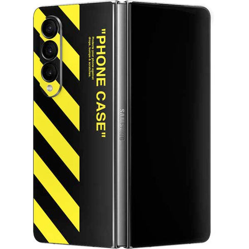 Black and Yellow Stripes Galaxy Z Fold4 5G Skin