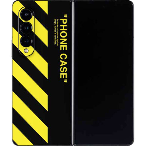 Black and Yellow Stripes Galaxy Z Fold4 5G Skin