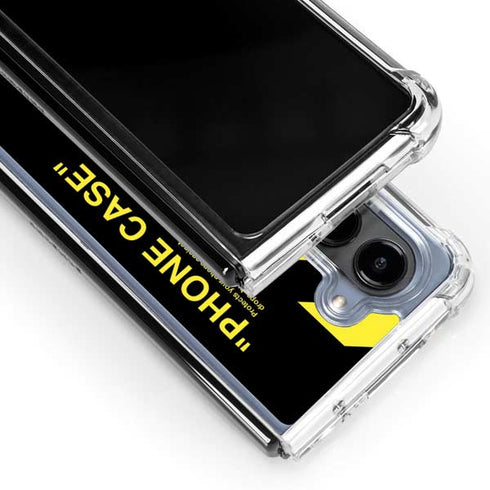 Black and Yellow Stripes Galaxy Z Fold5 5G Clear Case